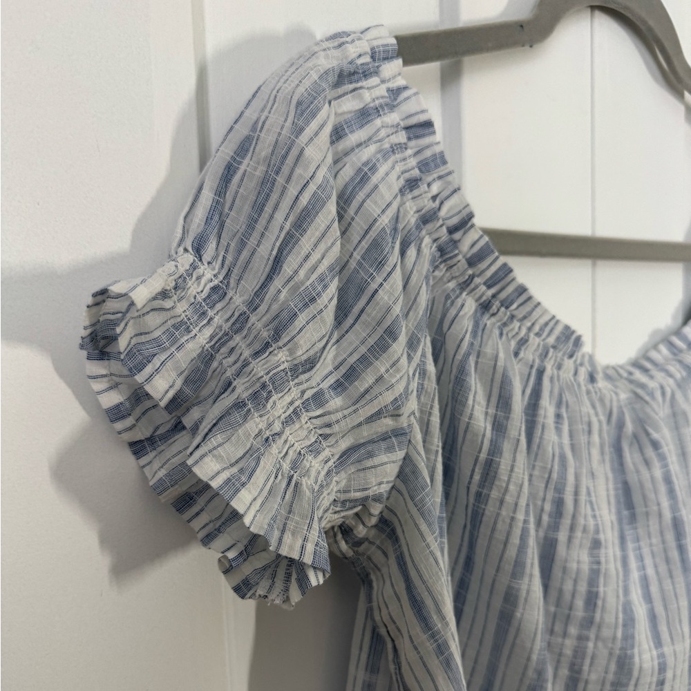 New American Eagle Striped Off the Shoulder Top, Size M - Picture 5 of 6